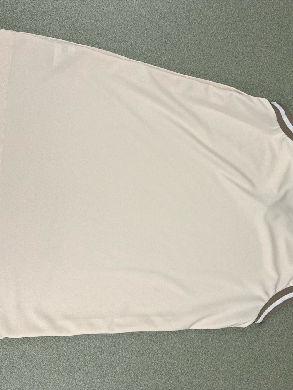 Adidas Cream Sleeveless V-Neck Tank with Brown Trim (with snap sides) - Picture 3 of 4